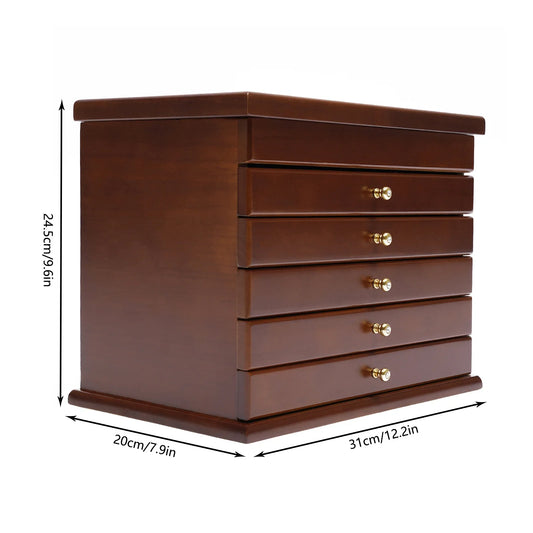 NONECN Wooden Vintage Jewellery Storage Box Case Organizer