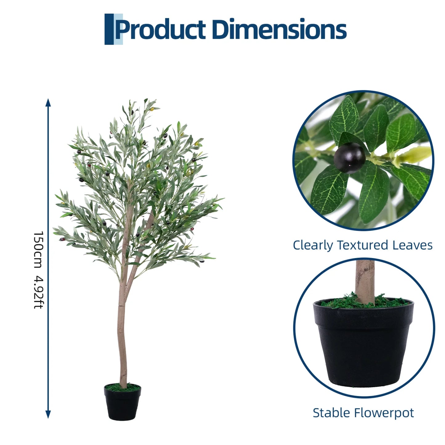 HiMISS Artificial Olive Tree With Planter For Home Office Decor
