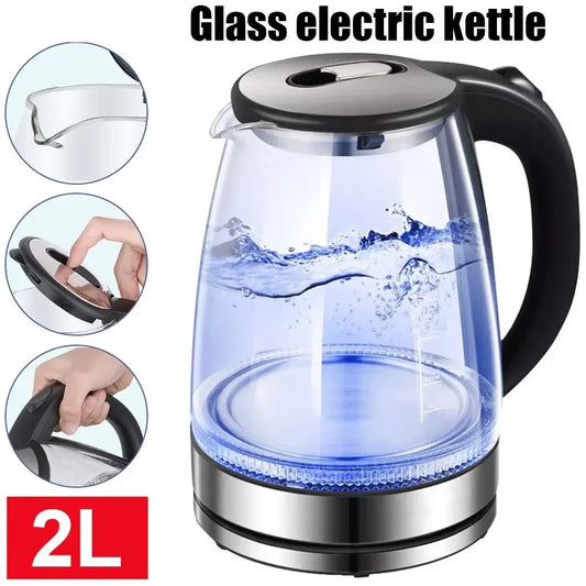 AEHOME Electric Glass Kettle With LED Indicator Auto Shut-Off