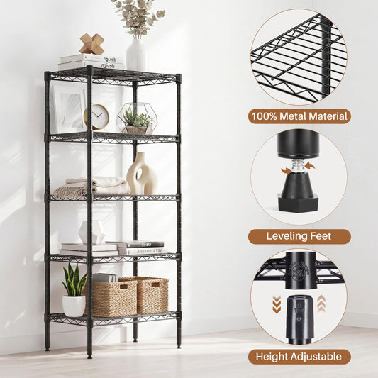 MCQ 5 Tier Metal Storage Shelves Heavy Duty Steel Unit