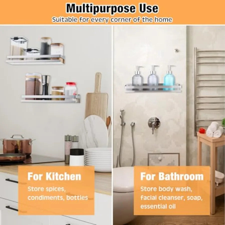 4 Piece Bathroom Shower Shelf Set Wall Mounted Caddy Organizer