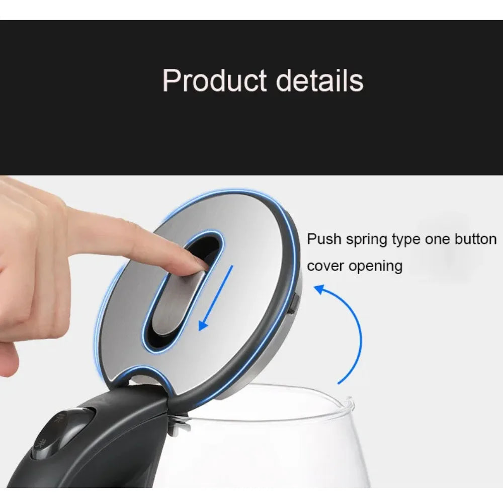 AEHOME Electric Glass Kettle With LED Indicator Auto Shut-Off