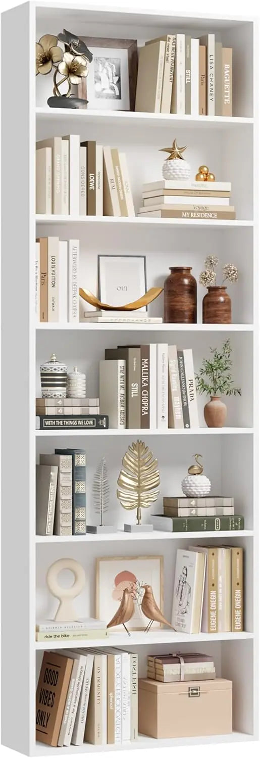 Seven-Tier Open Bookshelf For Home Office And Living Room