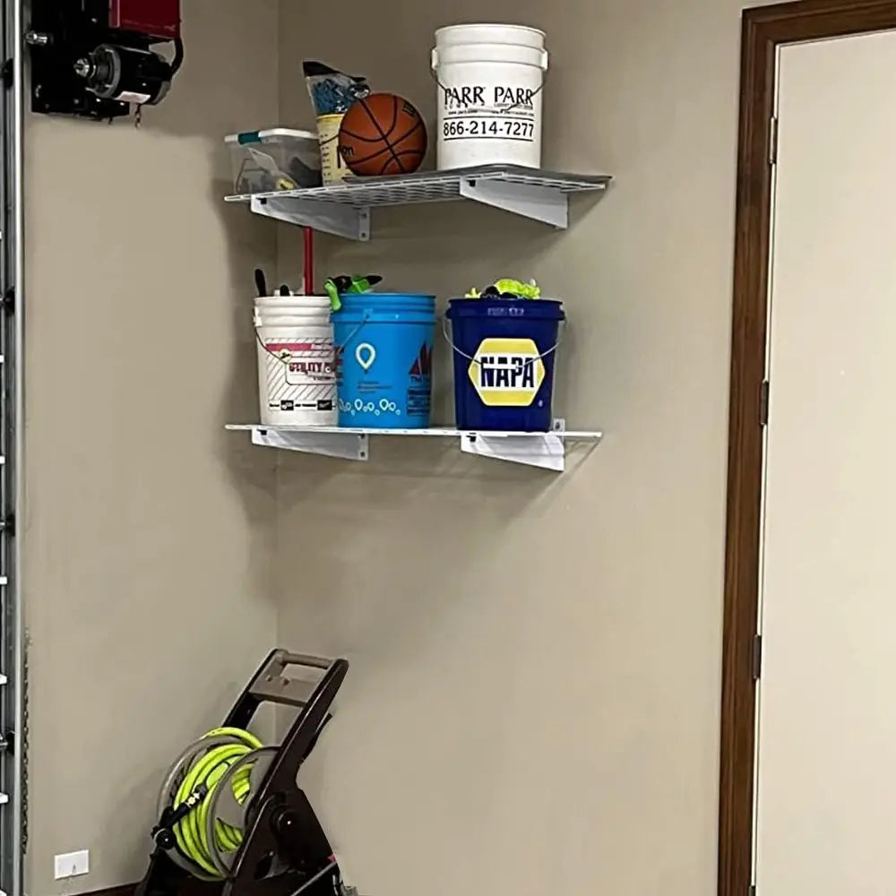 Heavy Duty Garage Wall Shelves 2 Pack Adjustable Storage Rack