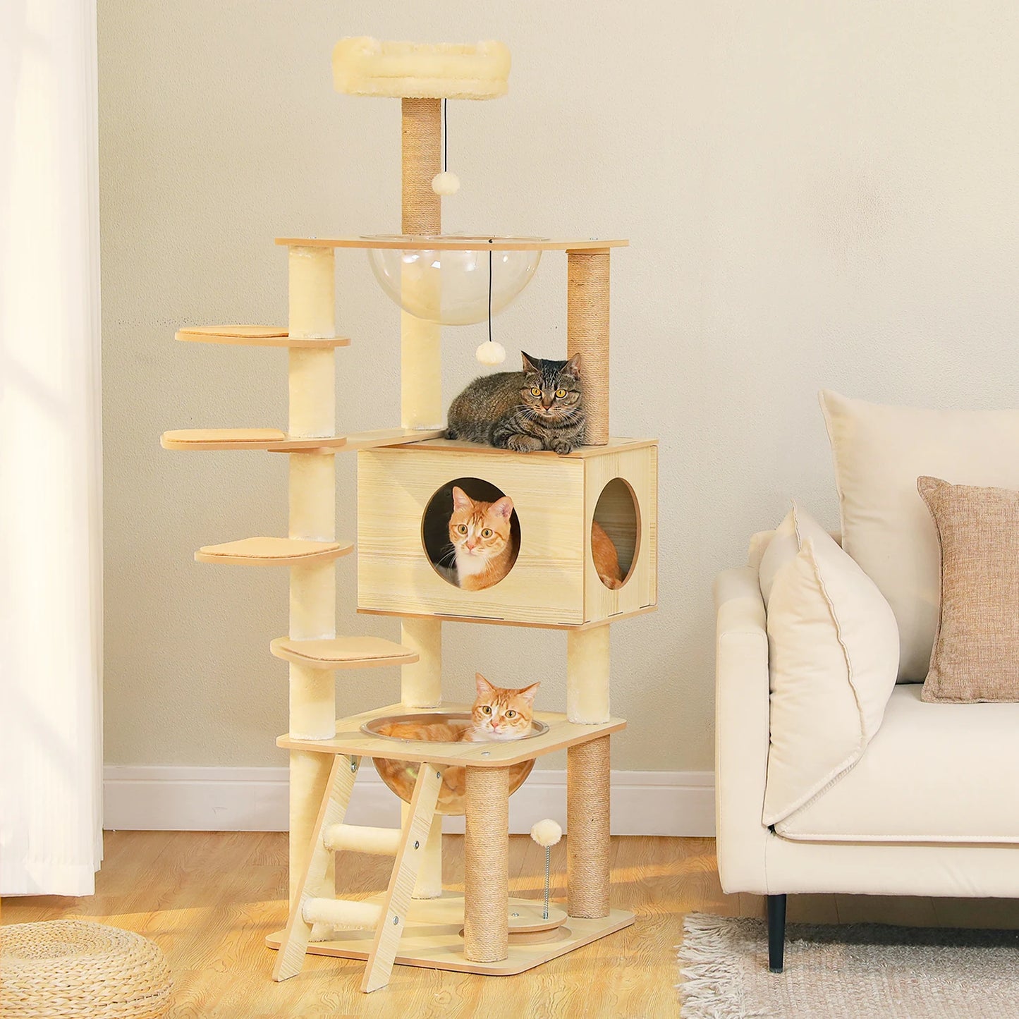 PAWZ Road Multi Level Cat Tree Indoor Wood Cat Tower
