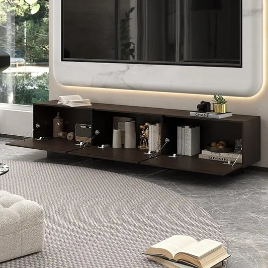 TV Stand With 3 Flip Down Drawers Modern Entertainment Center