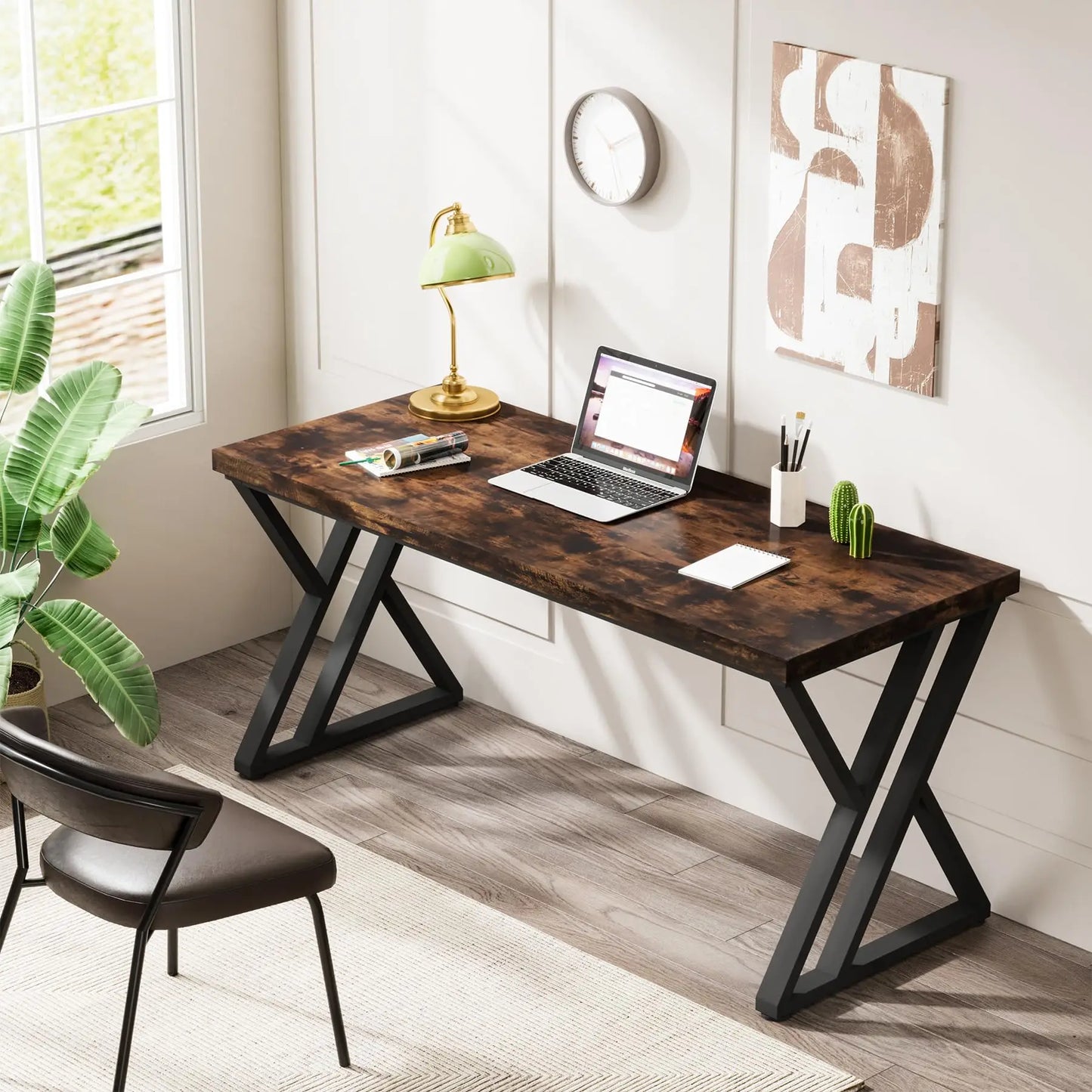 Tribesigns Writing Computer Desk With Z Shaped Metal Legs