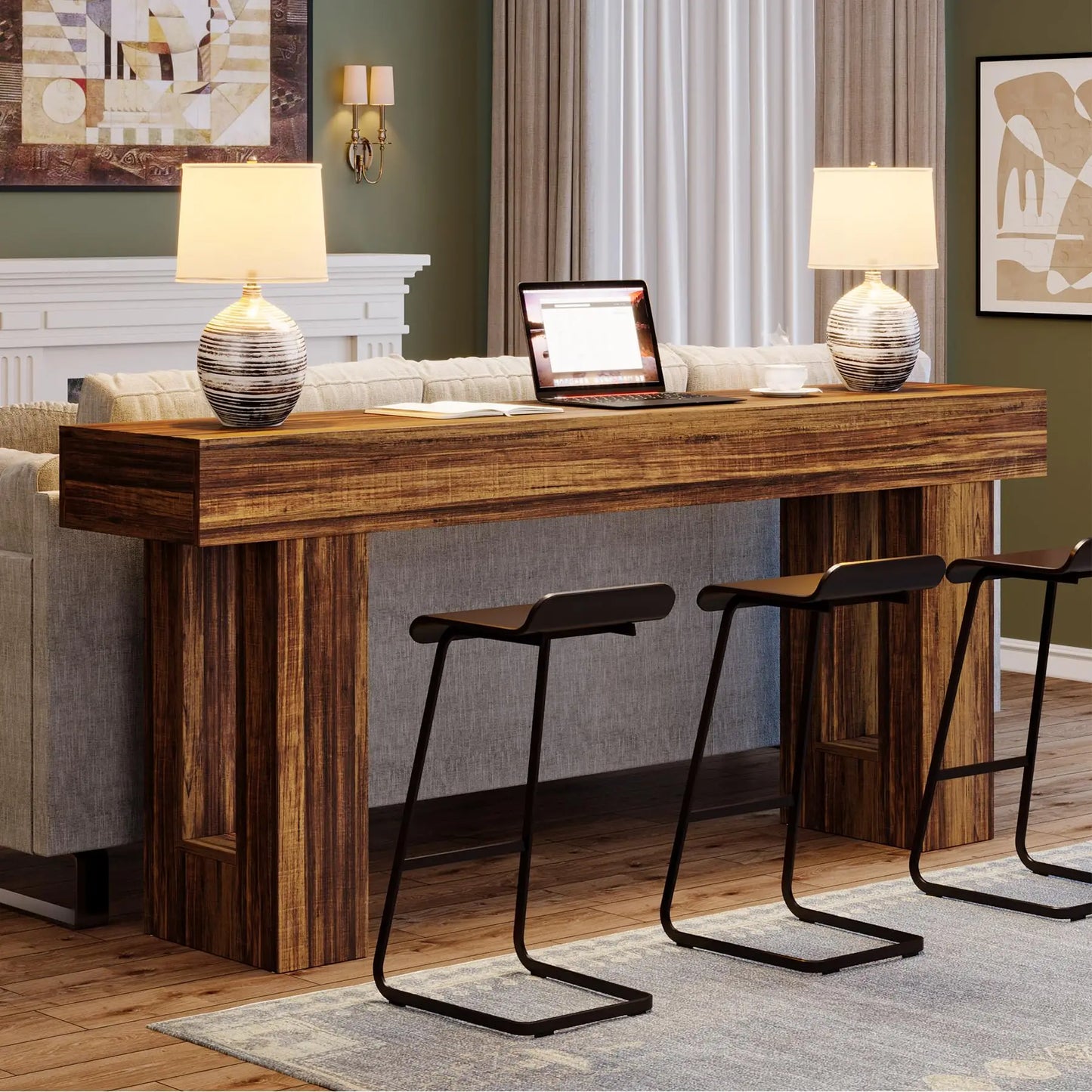 Tribesigns Farmhouse Console Table Wooden Sofa Table