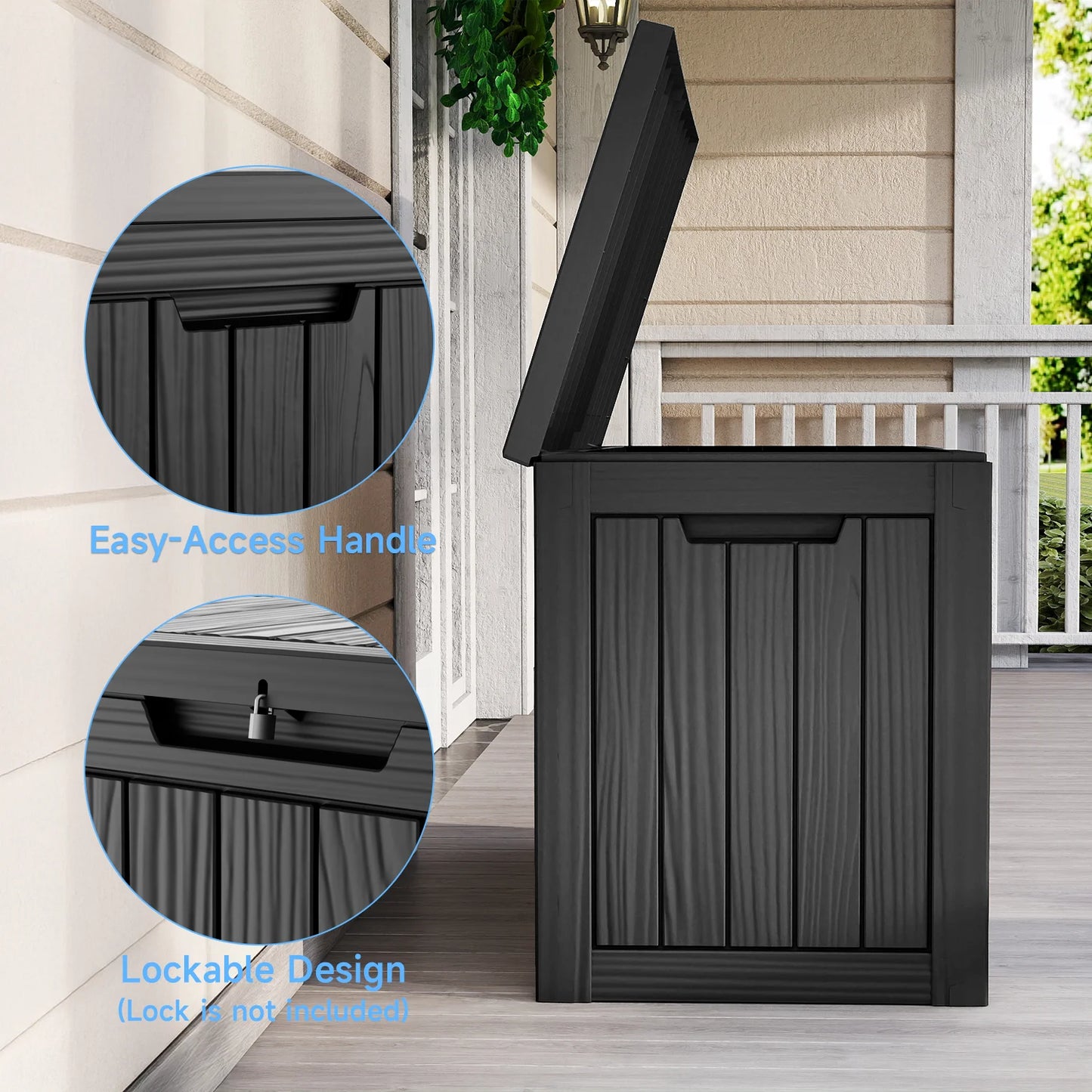 Waterproof Outdoor Storage Box Resin Deck Box Lockable