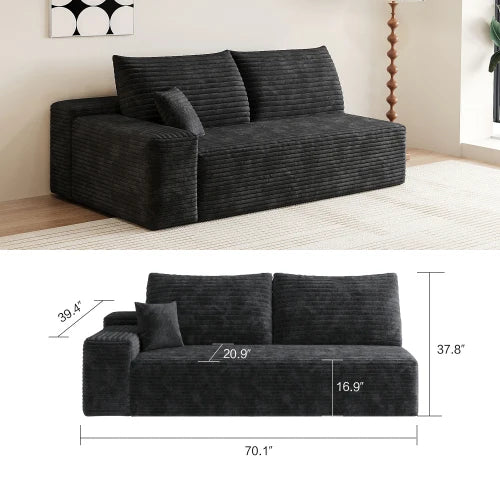 YQXHCN Cloud Style Modular Sectional Sofa With Corduroy Memory Foam