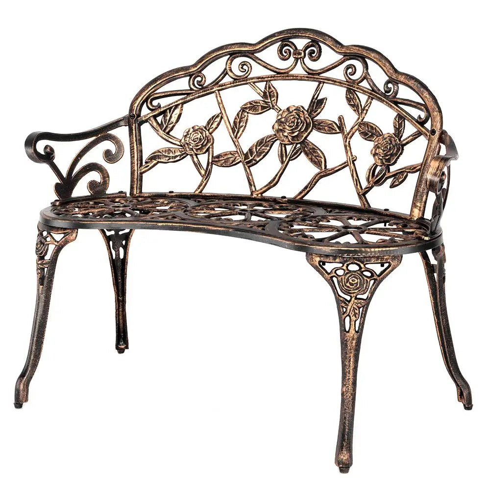 Antique Style Cast Iron Rose Bench For Outdoor Patio